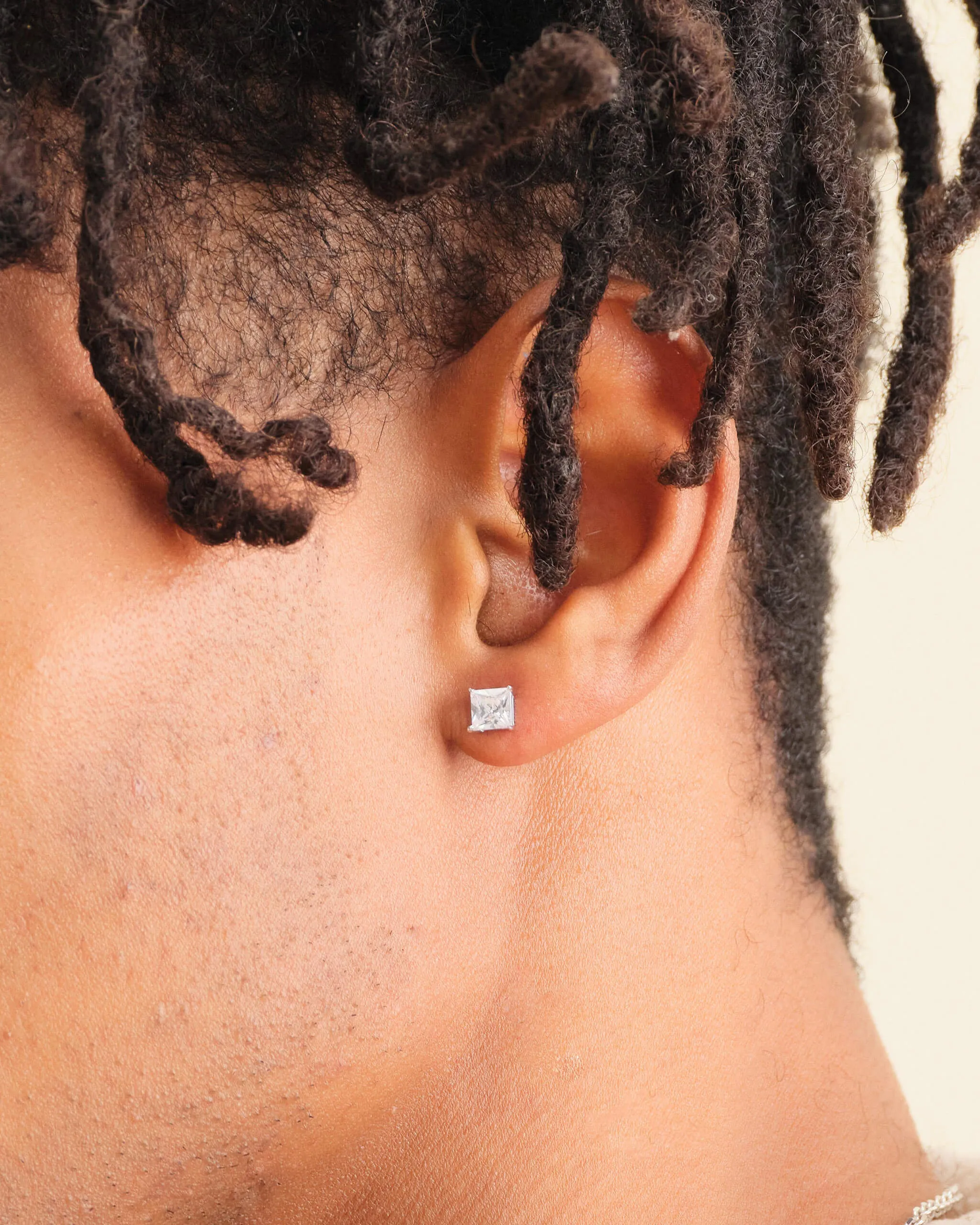 Square Stud Earrings - Silver