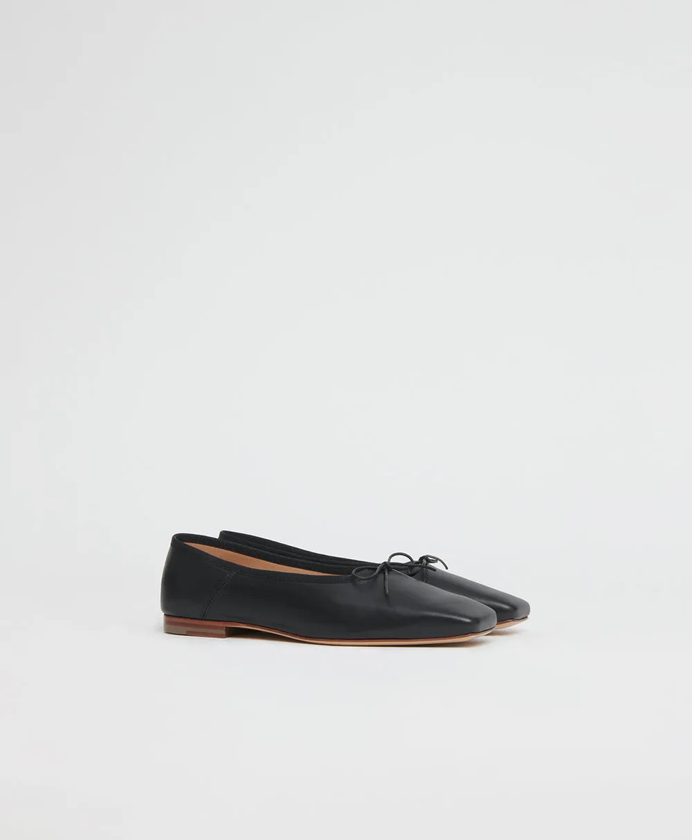 Square Toe Ballerina - Black