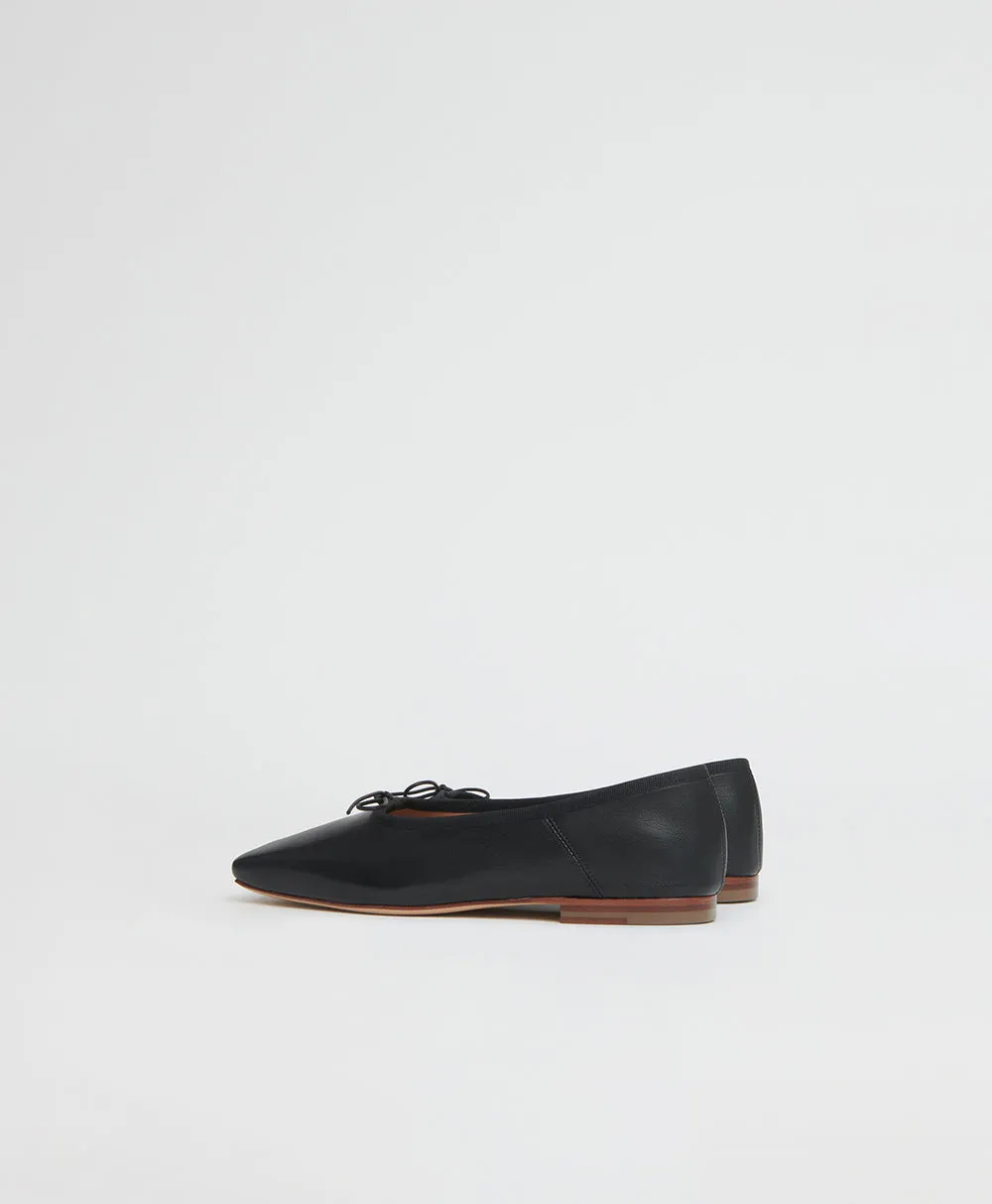 Square Toe Ballerina - Black
