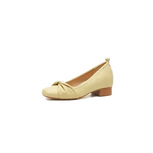 Square Toe Block Heels Slip-Ons