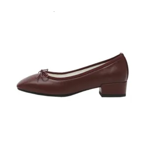 Square Toe Chunky Low Heels Black Work Shoes Women Pumps