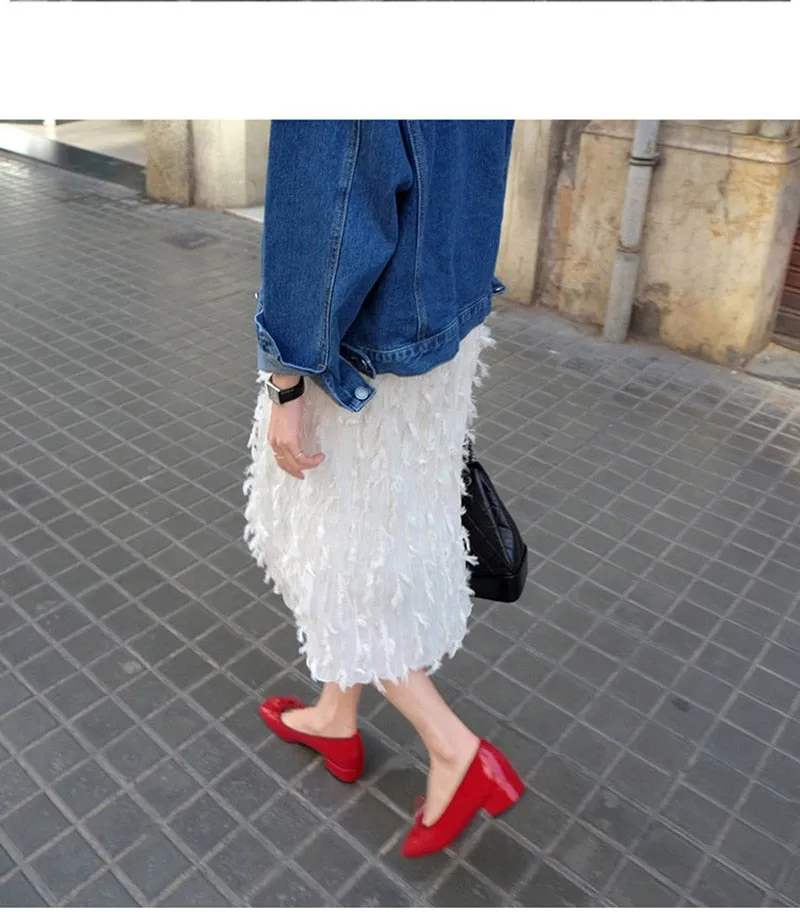 Square Toe Chunky Low Heels Black Work Shoes Women Pumps