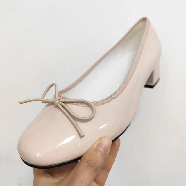 Square Toe Chunky Low Heels Black Work Shoes Women Pumps
