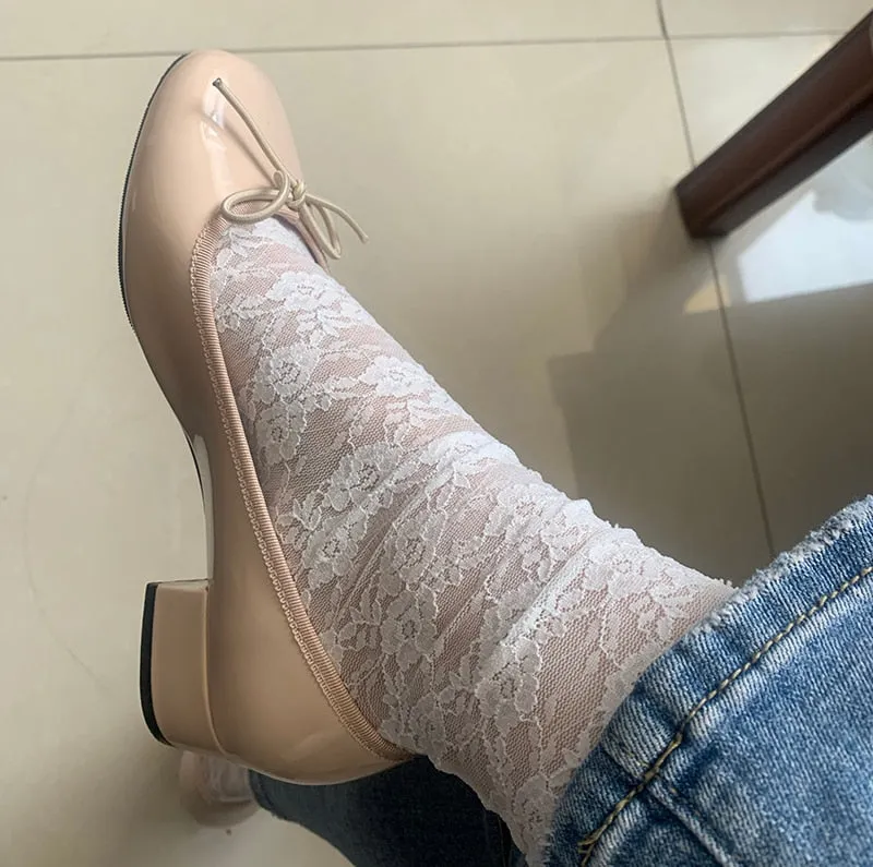Square Toe Chunky Low Heels Black Work Shoes Women Pumps