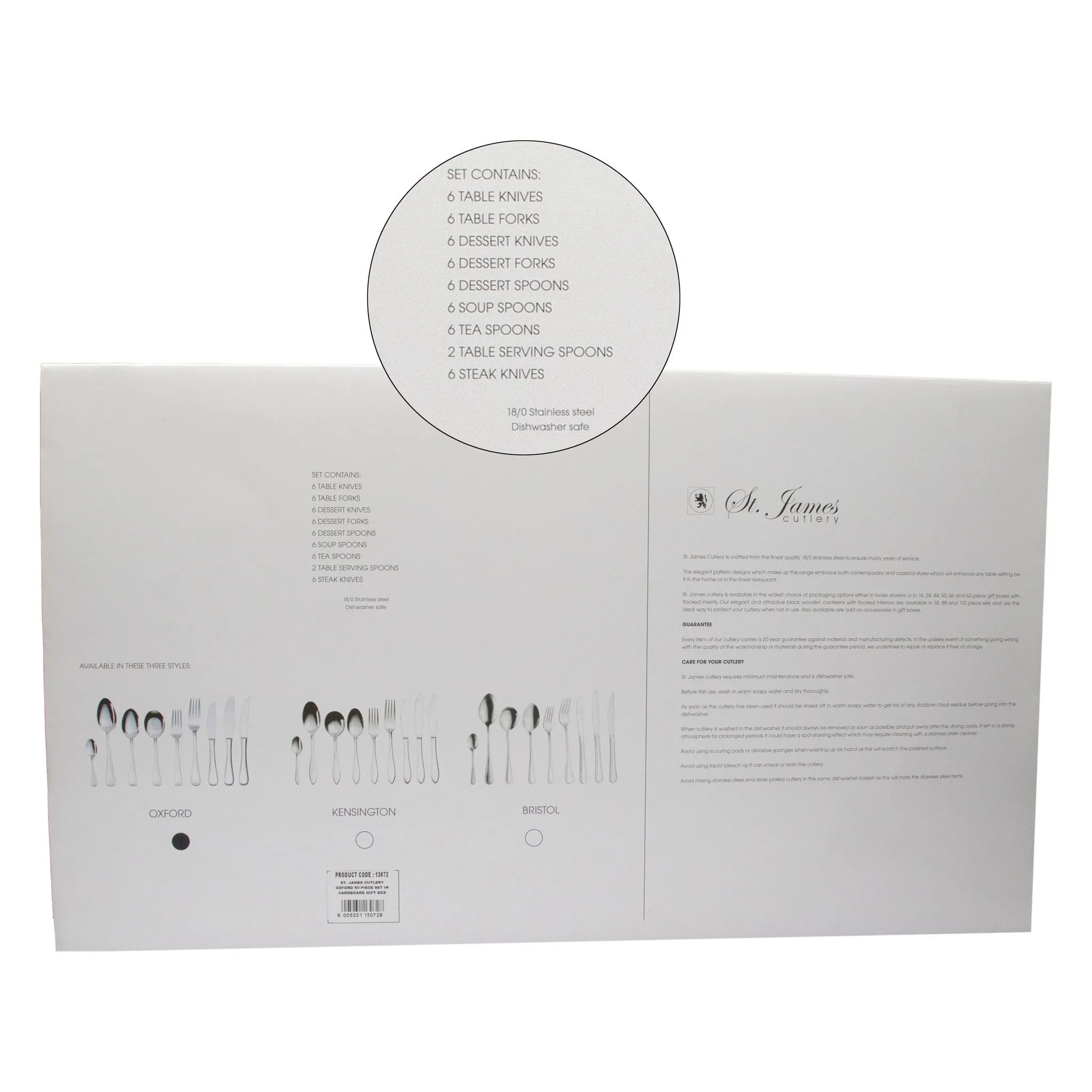 St. James Cutlery Oxford 50 Piece Set 13072