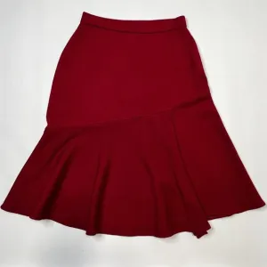 St. John Eve Collection Womens Red Skirt Ruffled Bottom Sz US 4 Santana Knit