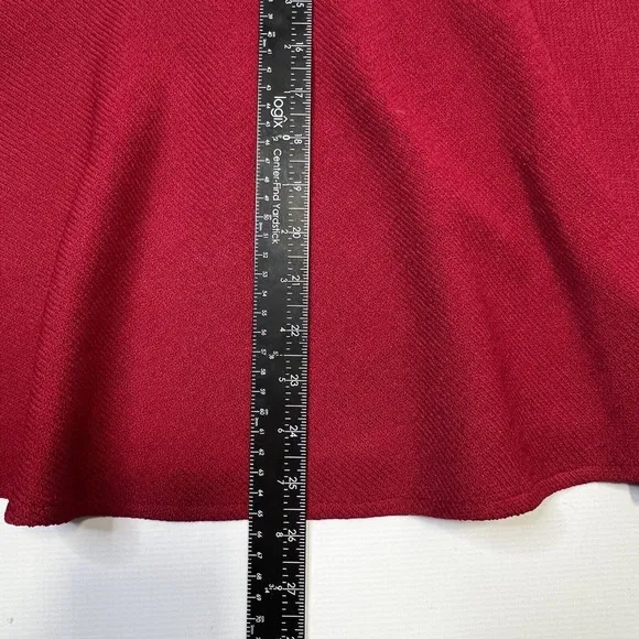 St. John Eve Collection Womens Red Skirt Ruffled Bottom Sz US 4 Santana Knit