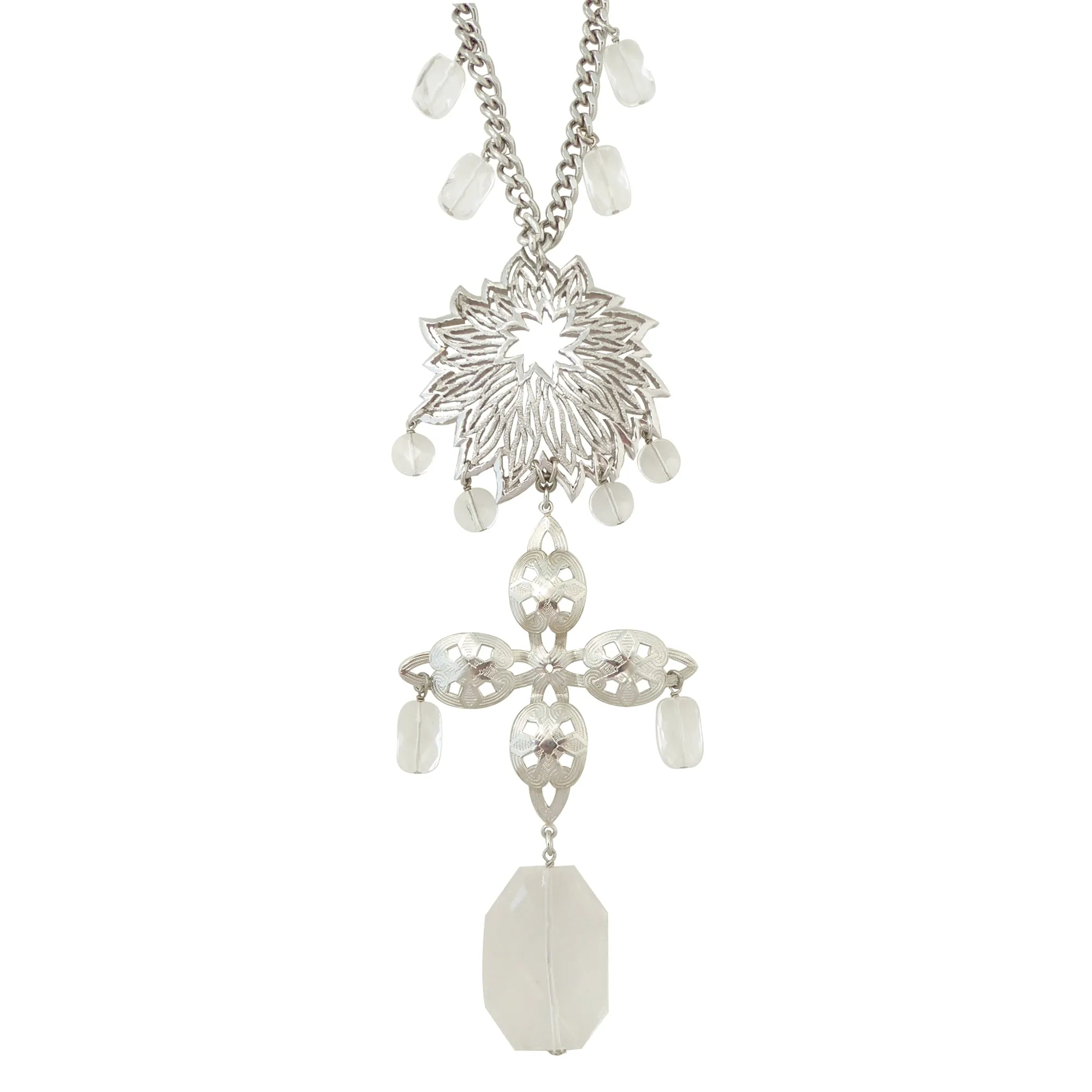 Star crossed quartz necklace