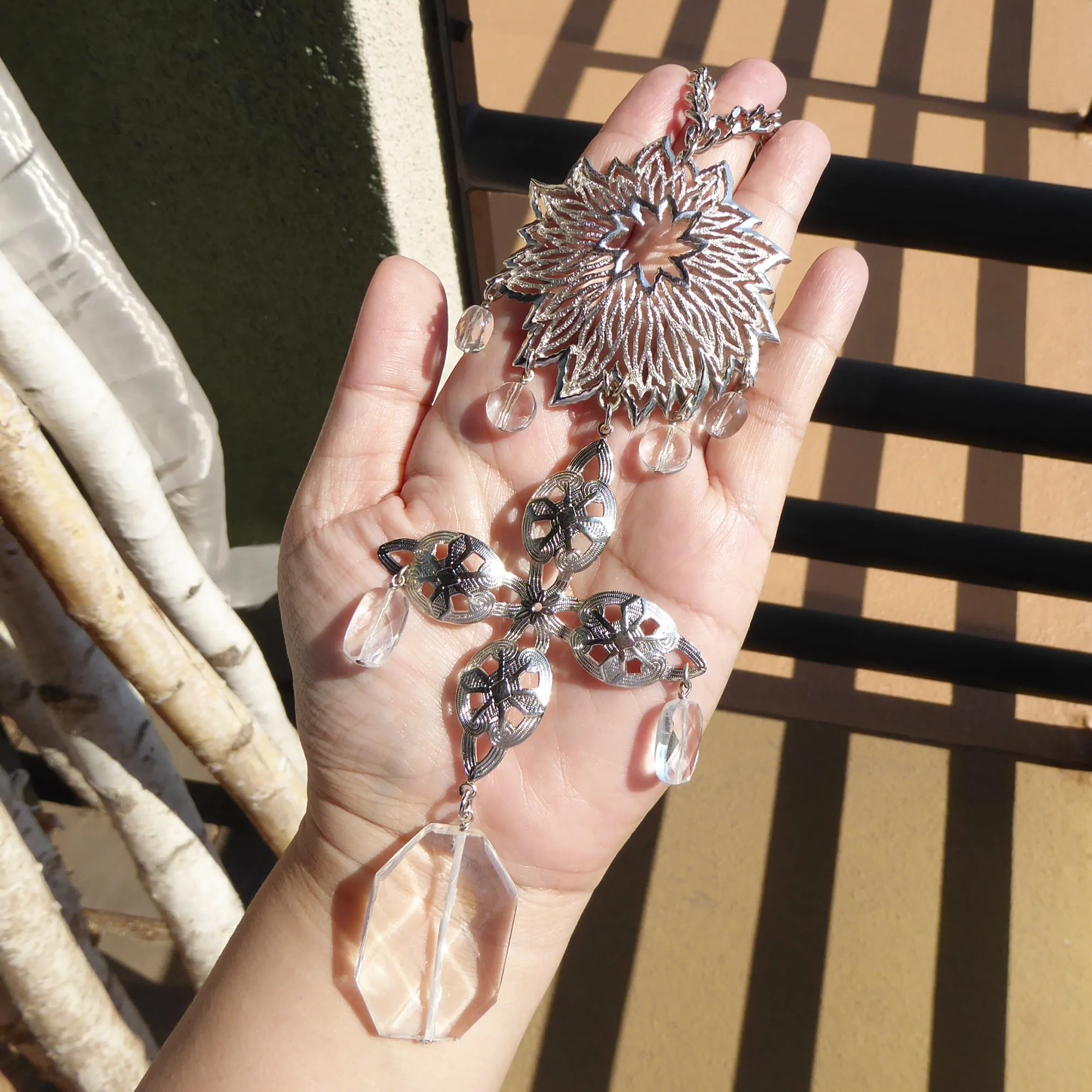 Star crossed quartz necklace