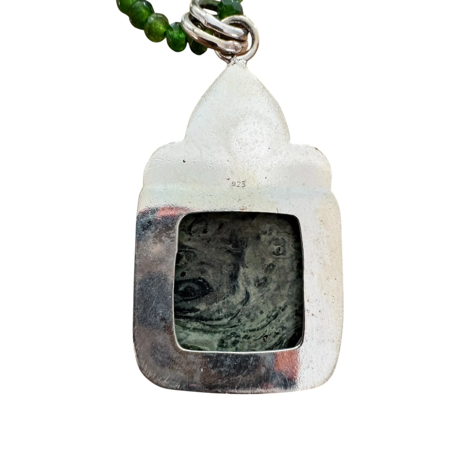 Star Galaxy Jasper Solid 925 Sterling Silver Pendant Necklace