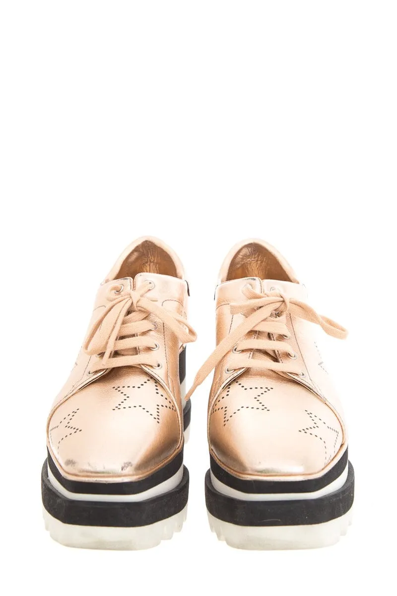 Stella McCartney Bronze Laser Cut Star Platforms SZ 37