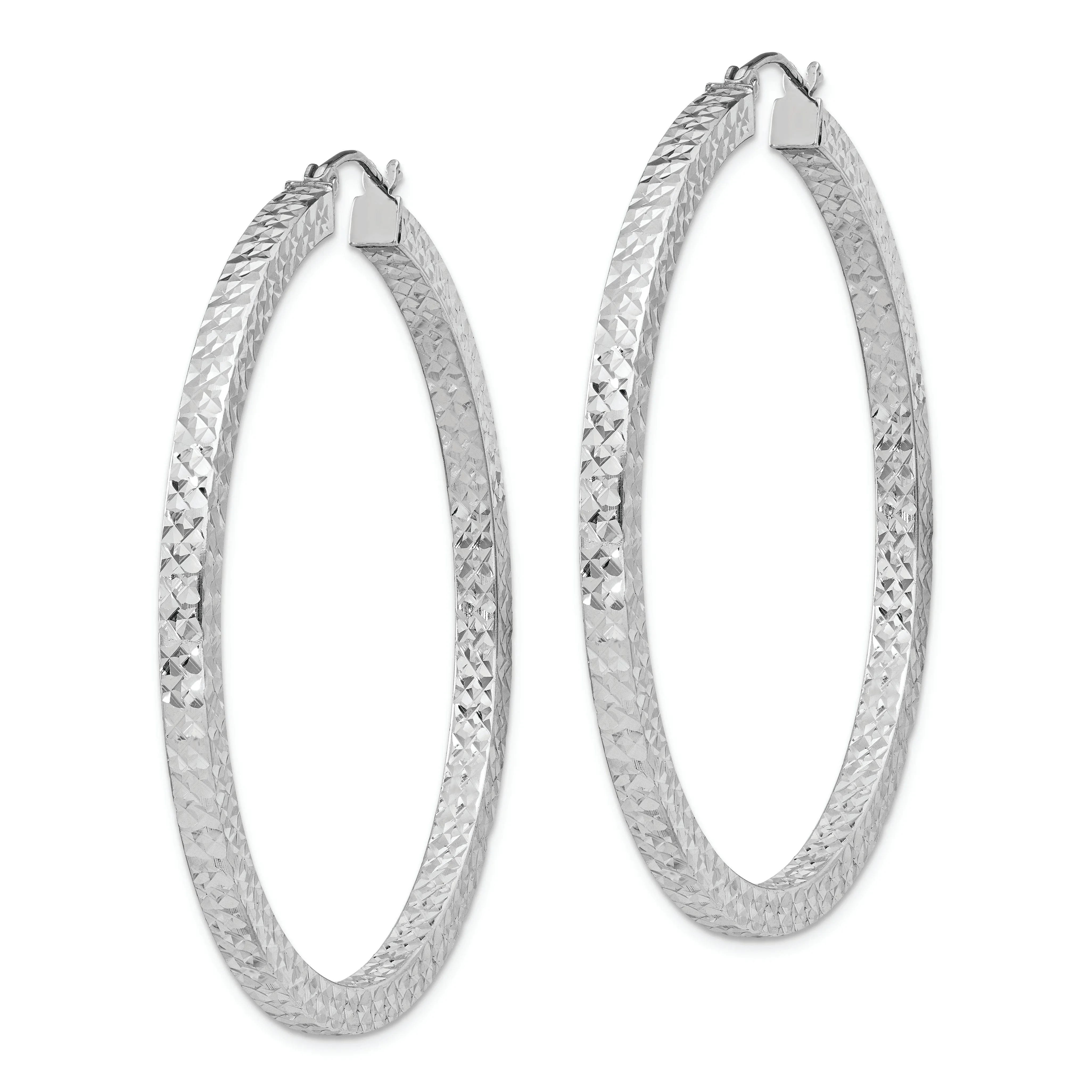 Sterling Silver D.C Square Tube Hoop Earrings