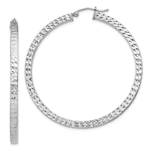 Sterling Silver D.C Square Tube Hoop Earrings