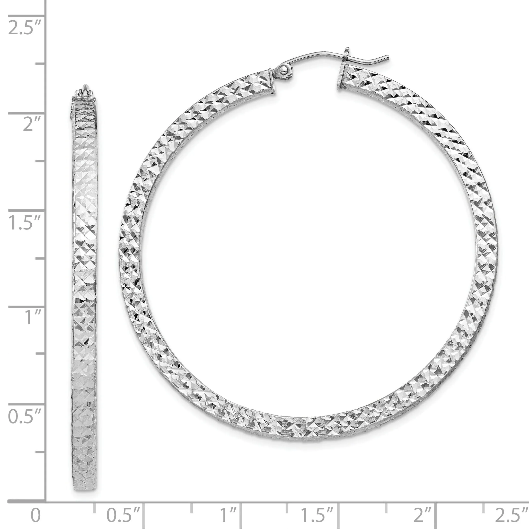 Sterling Silver D.C Square Tube Hoop Earrings
