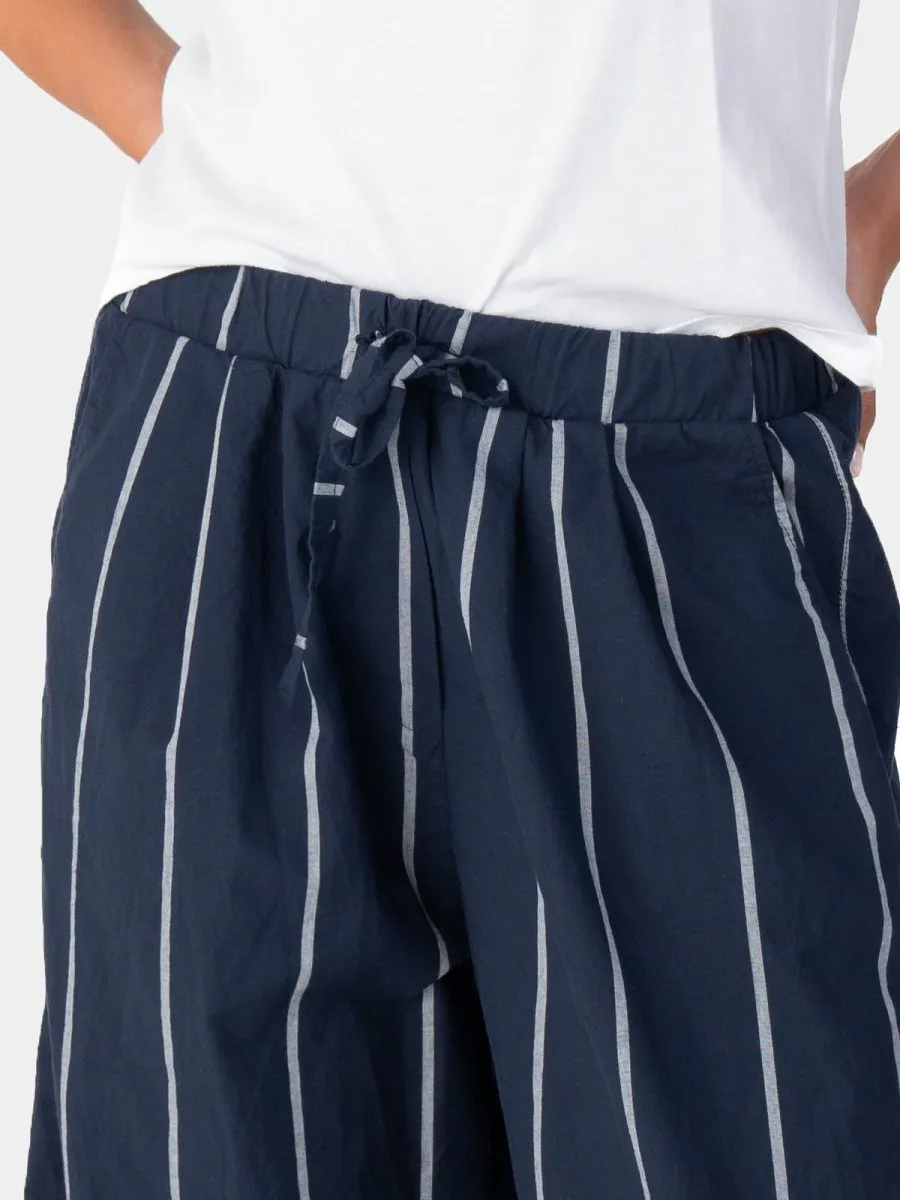 Striped Elastic Tie Waist Culotte