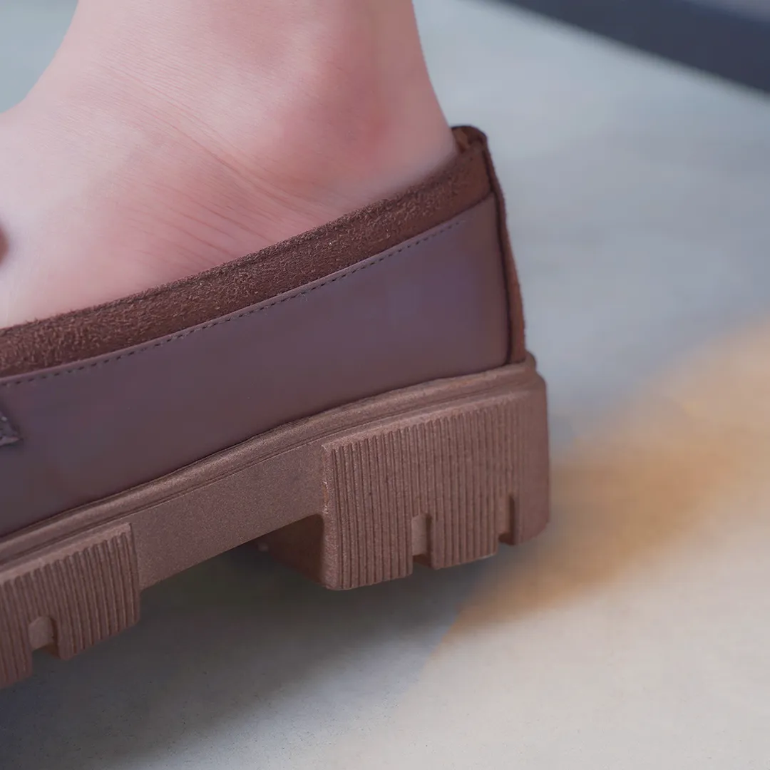 Stylish Loafers with Chunky Soles - brown