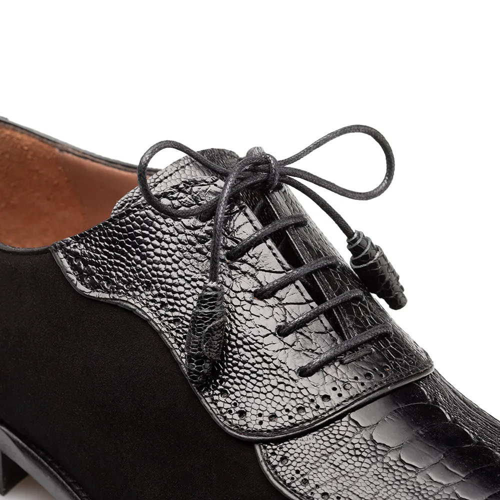 Suede/Ostrich 5-Eyelet Oxford