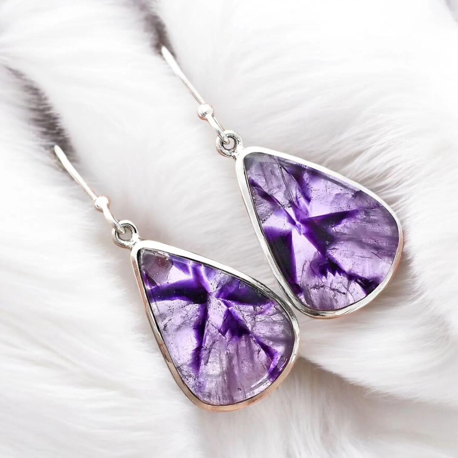 Super 23 Amethyst Auralite Solid 925 Sterling Silver Earrings