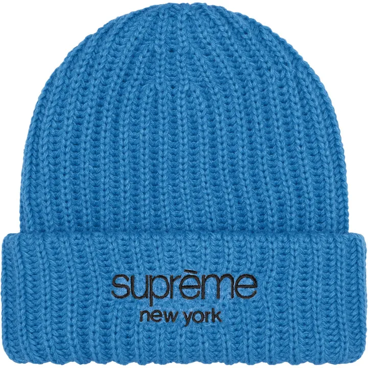 Supreme "Classic Logo Chunky" Beanie Blue