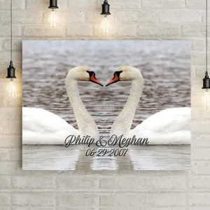 Swan Love Personalized Premium Canvas