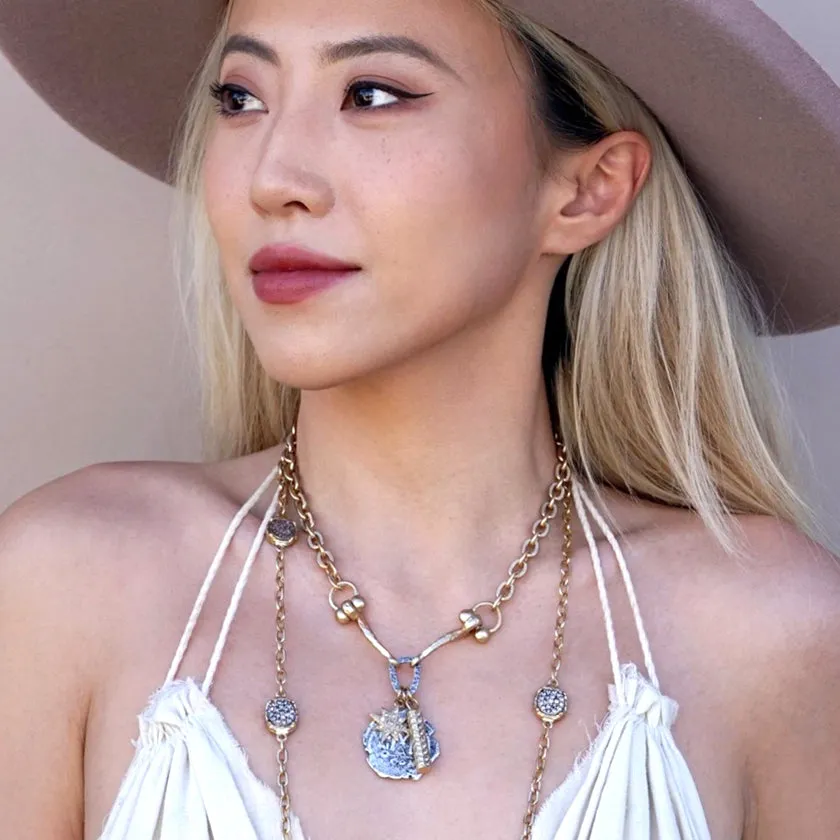 Tat2 Designs Gold Cluster Molat Horsebit Necklace