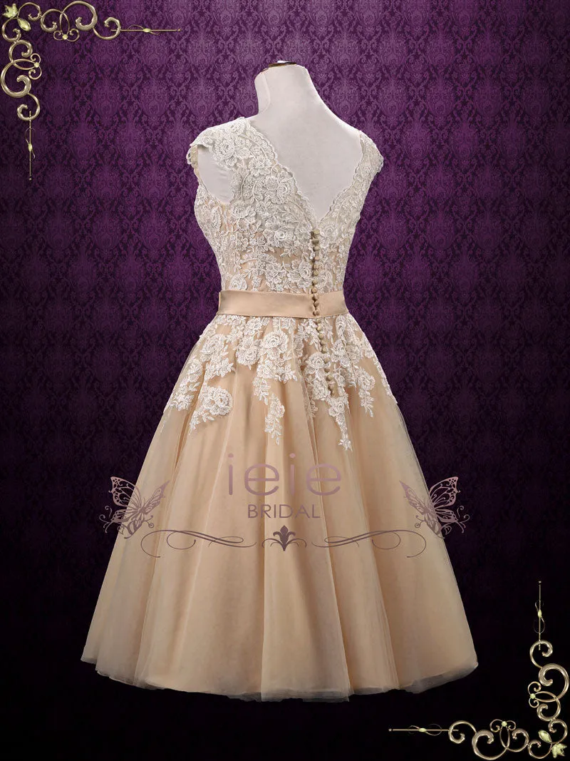 Tea Length Short Lace Wedding Dress DEBBIE