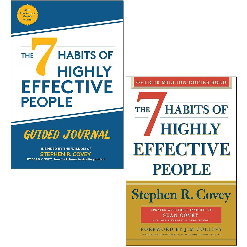 The 7 Habits of Highly Effective People & Guided Journal By Stephen R. Covey, Sean Covey 2 Books Collection Set