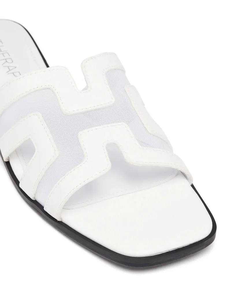 Therapy Shoes Gaze White Mesh Slides