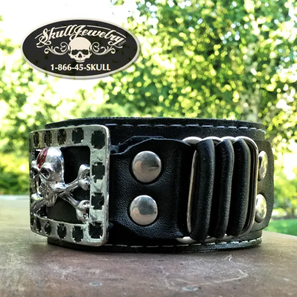 'There's Your Trouble' Leather & Stainless Bracelet (2 color options)