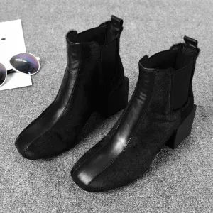 Thick High Heel Chelsea Boots Women Shoes