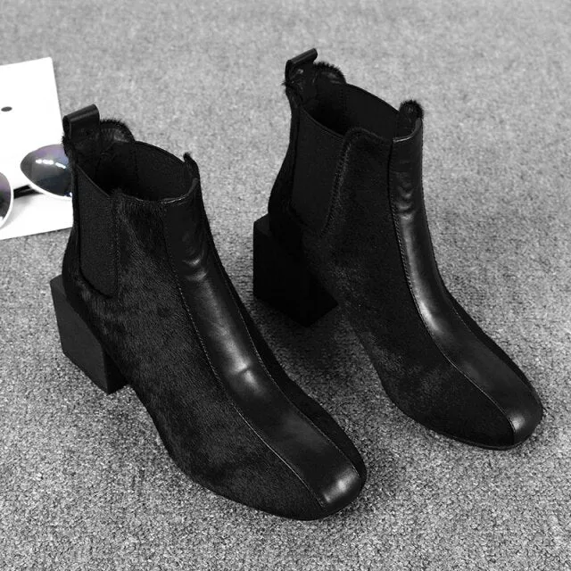 Thick High Heel Chelsea Boots Women Shoes