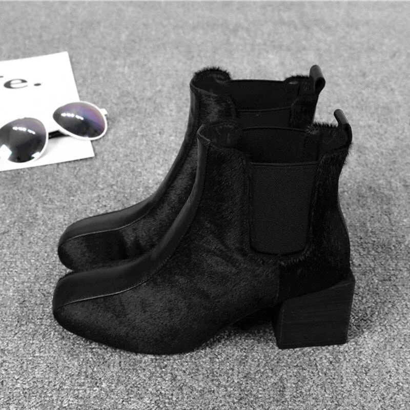 Thick High Heel Chelsea Boots Women Shoes