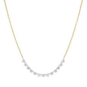 THIRTEEN DIAMOND FLOATING NECKLACE, 14kt GOLD
