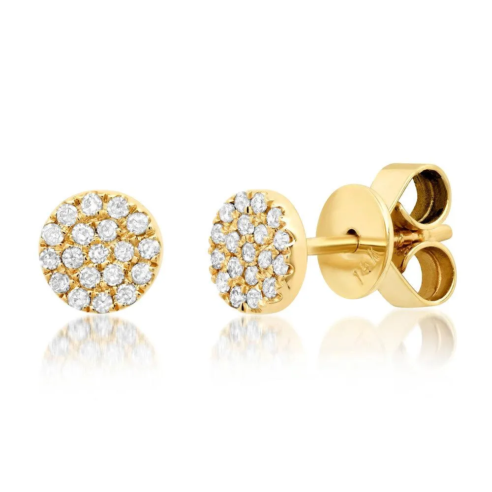 TINY DIAMOND DISC STUDS, GOLD