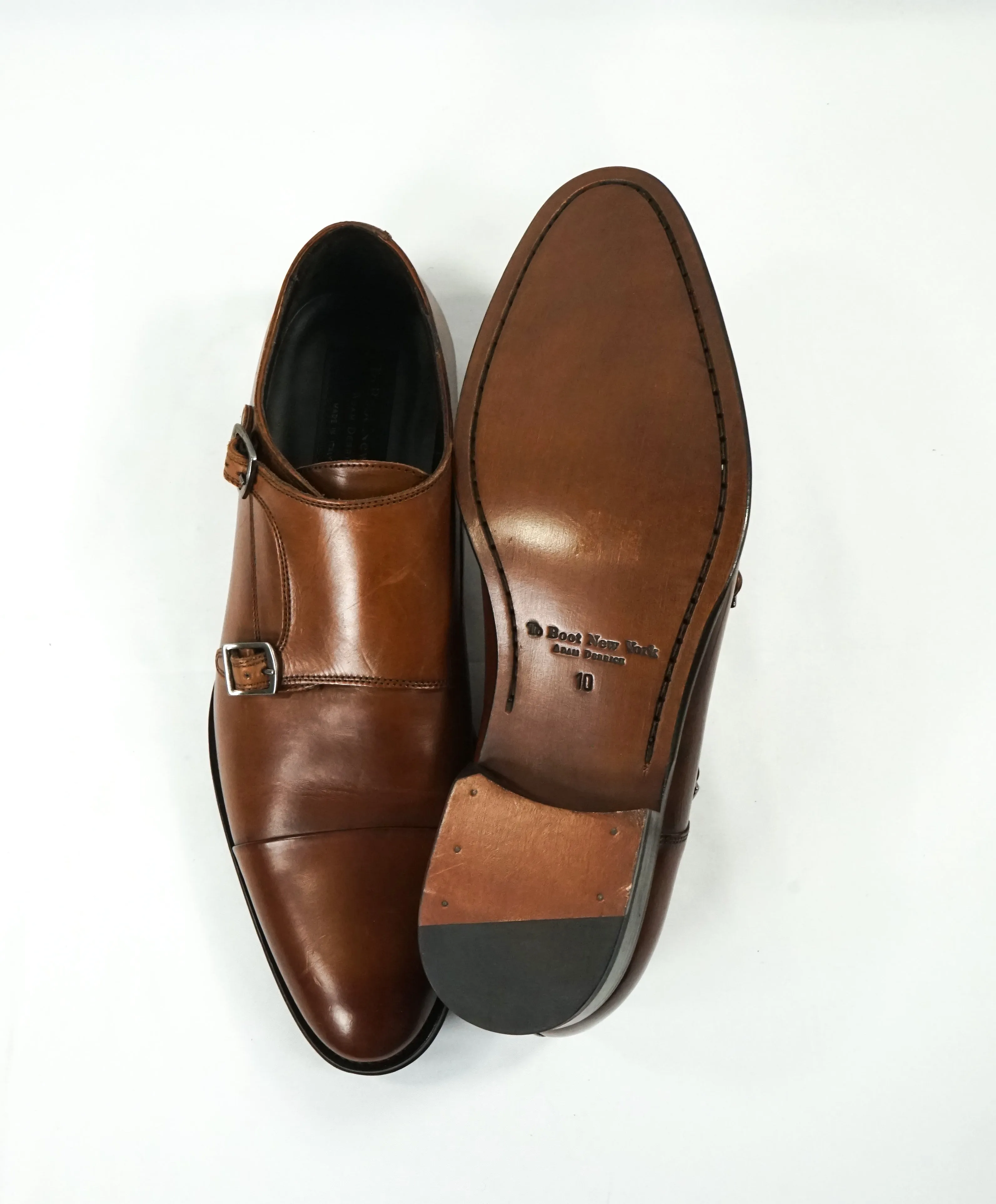 TO BOOT NEW YORK - Double Monk Strap Loafers Brown Round Toe - 10