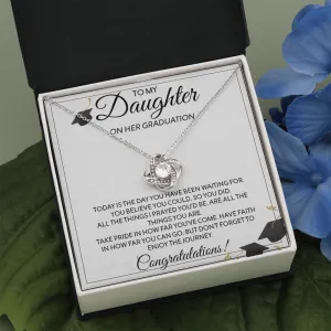 To My Daughter - Graduation Love Knot Necklace