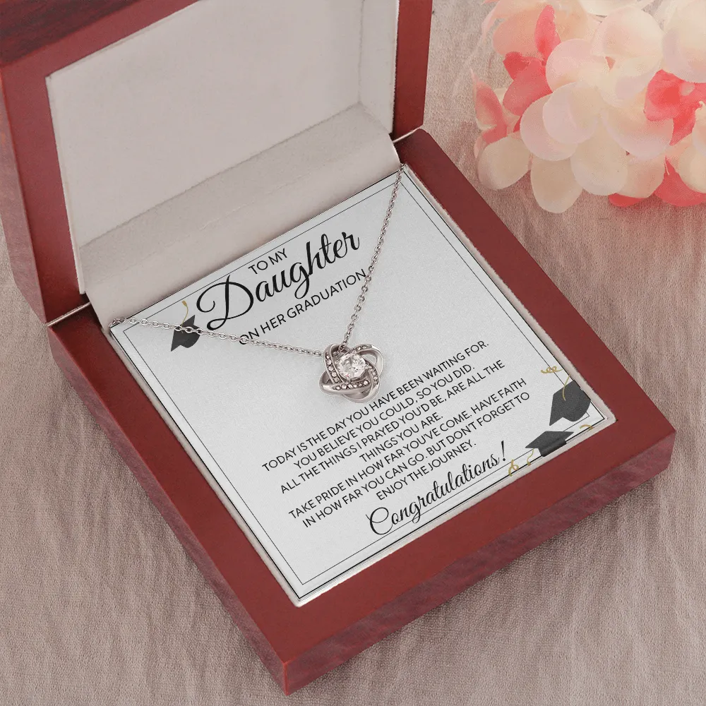 To My Daughter - Graduation Love Knot Necklace