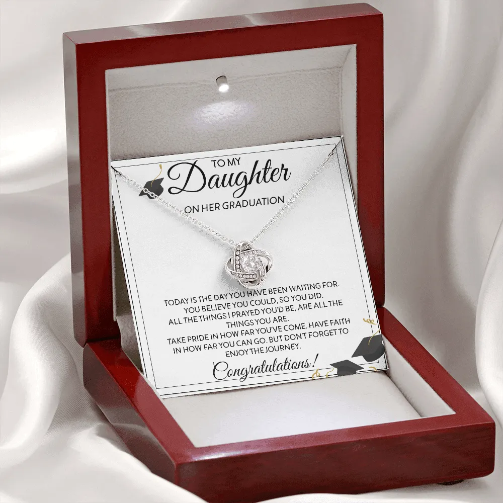 To My Daughter - Graduation Love Knot Necklace