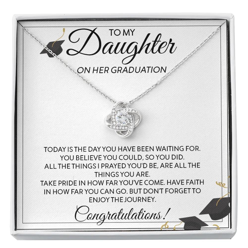 To My Daughter - Graduation Love Knot Necklace