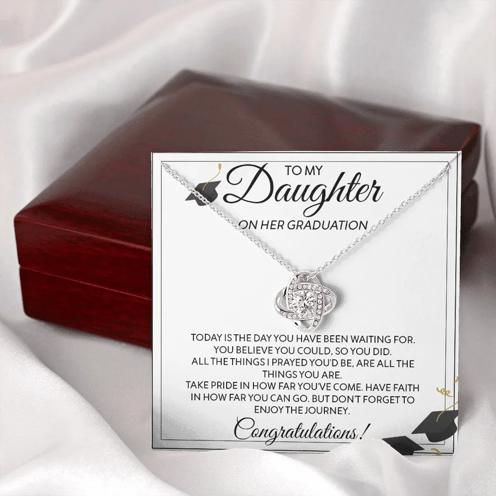 To My Daughter - Graduation Love Knot Necklace