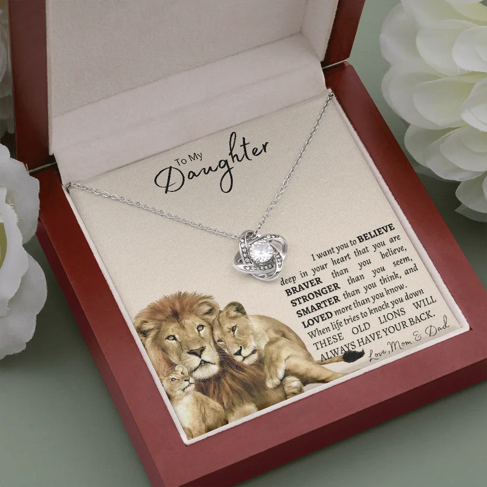 To My Daughter | Mom and Dad | Love Knot Necklace ❤️