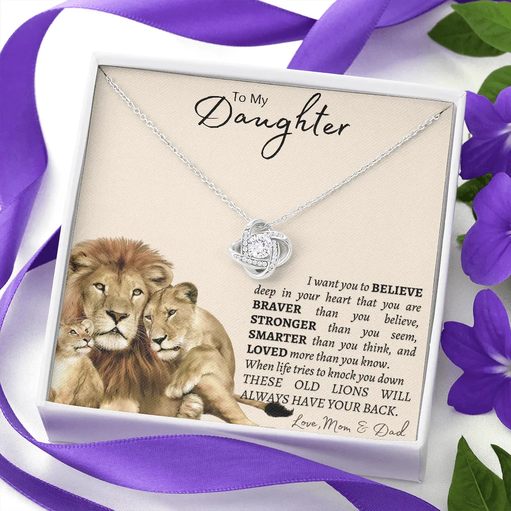 To My Daughter | Mom and Dad | Love Knot Necklace ❤️