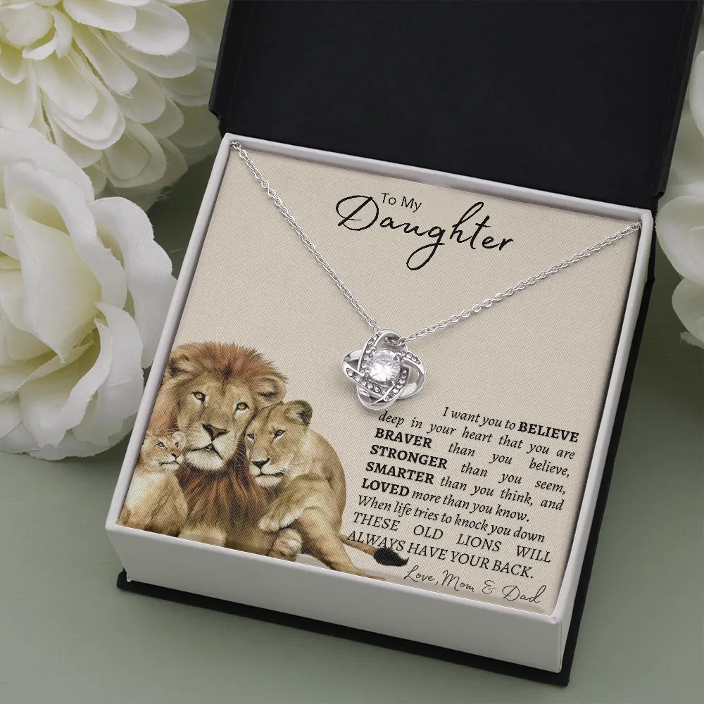 To My Daughter | Mom and Dad | Love Knot Necklace ❤️