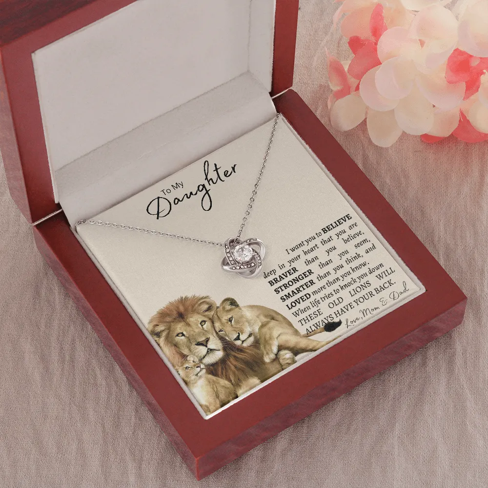 To My Daughter | Mom and Dad | Love Knot Necklace ❤️