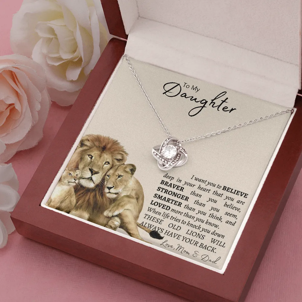 To My Daughter | Mom and Dad | Love Knot Necklace ❤️