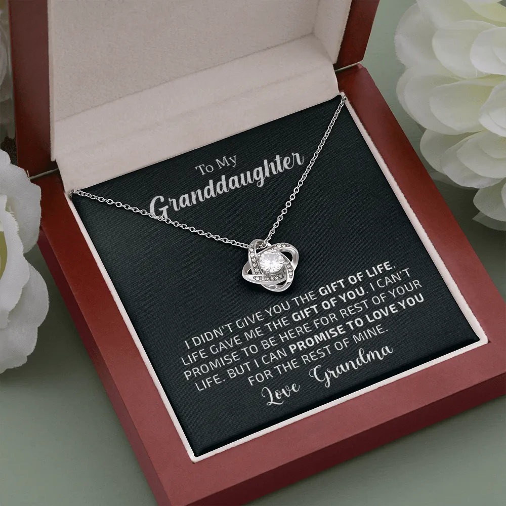 To My Granddaughter - The Gift of You | 14k White Gold Necklace with Message Card From Grandma | Personalized with Jewelry Box | Best Gifts for Granddaughters