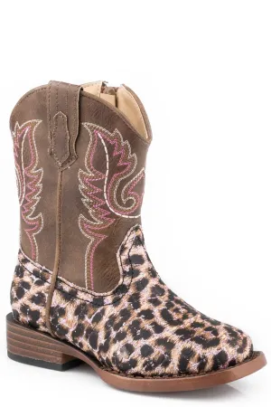 TODDLER PINK GLITTER LEOPARD BOOTS
