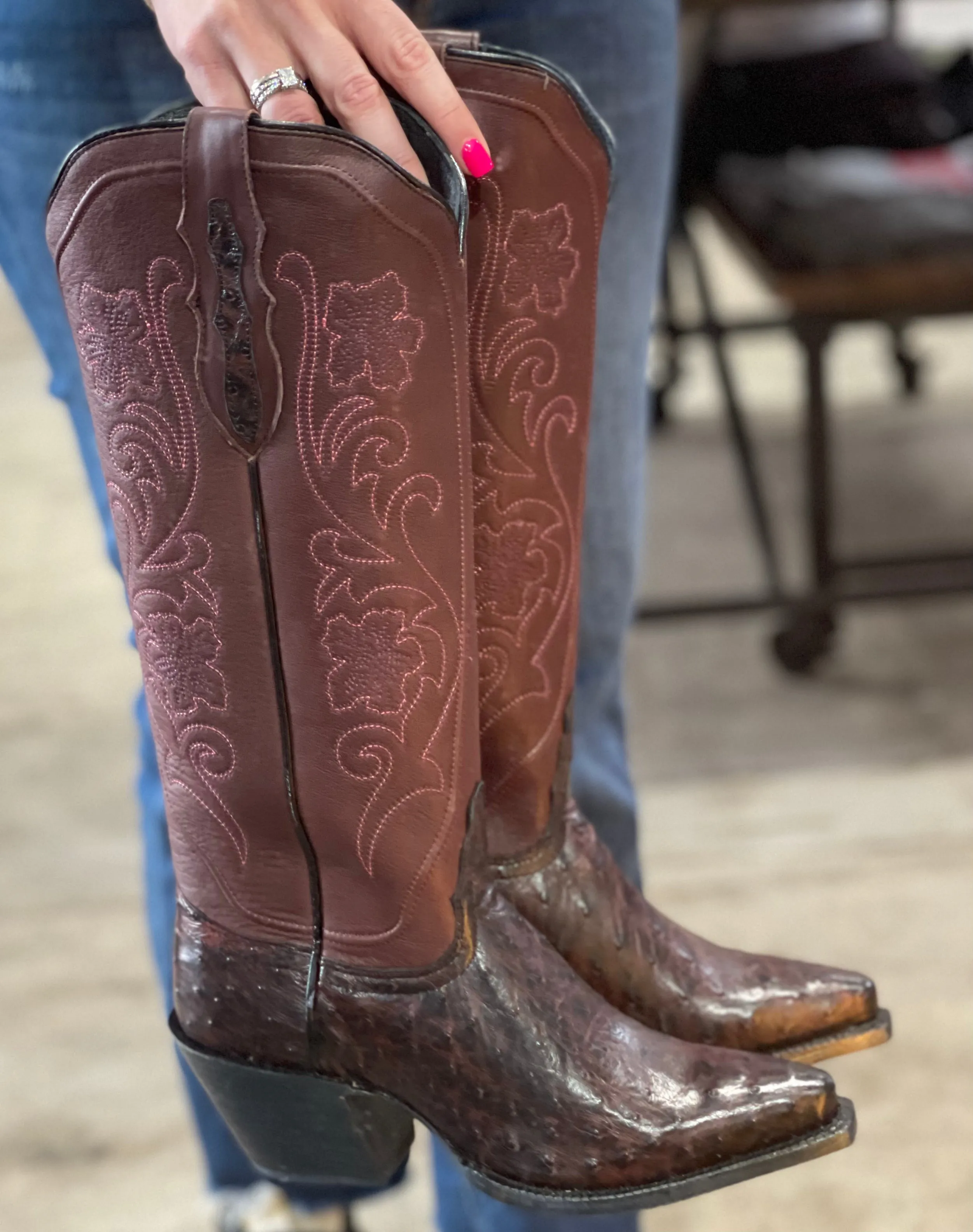 Tony Lama Ines Full Quill Narrow Square Boots