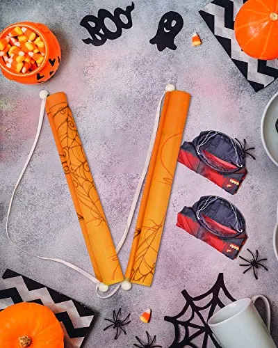 Trick or Treat Banner with Pumpkin Windsock Flag, Outdoor or Indoor Welcome Sign