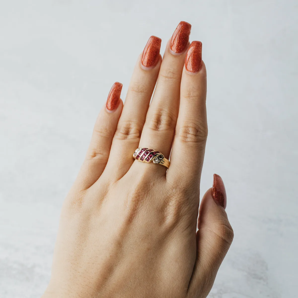 Twisted Ruby Cocktail Ring